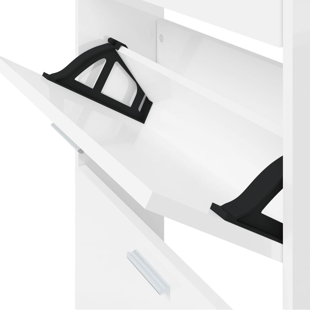 Scarpiera scarpiera mobile portaoggetti ingresso corridoio soggiorno lucido 59 x 17 x 169 cm legno composito bianco 02_0021307