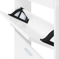 Scarpiera Bianco Lucido 59x17x150 cm in Legno Multistrato 342522