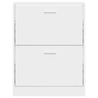 Scarpiera Bianca 59x17x81 cm in Legno Massello di Argilla 342534