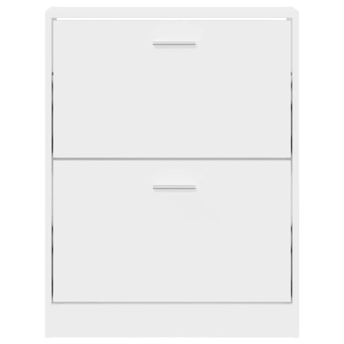 Scarpiera Bianca 59x17x81 cm in Legno Massello di Argilla 342534