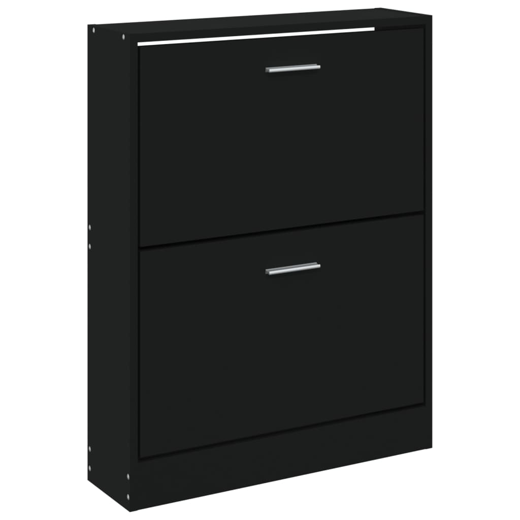 Scarpiera Nero 59x17x81 cm in Legno Multistrato 342536