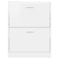 Scarpiera Bianco Lucido 59x17x81 cm in Legno Multistrato 342538