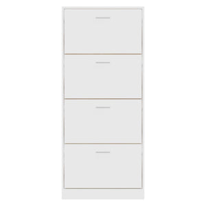 Scarpiera Bianca 63x24x147 cm in Legno Multistrato 342542