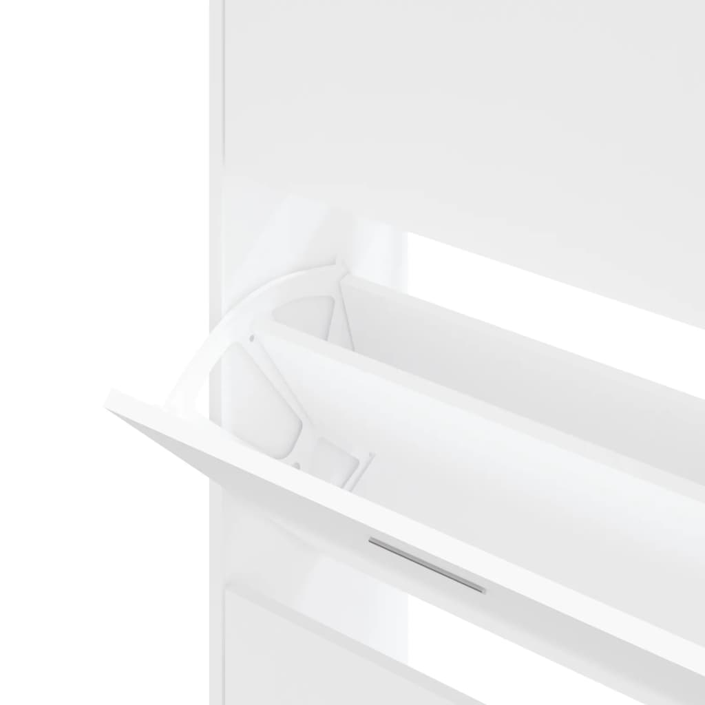 Scarpiera Bianca 63x24x147 cm in Legno Multistrato 342542