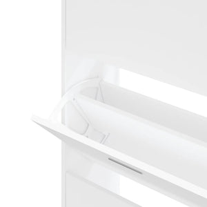 Scarpiera Bianca 63x24x147 cm in Legno Multistrato 342542