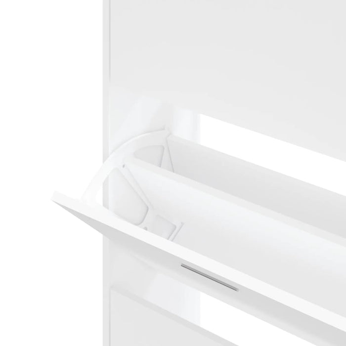 Scarpiera Bianca 63x24x147 cm in Legno Multistrato 342542