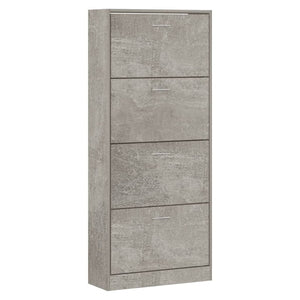 Scarpiera Grigio Cemento 63x24x147 cm in Legno Multistrato 342545