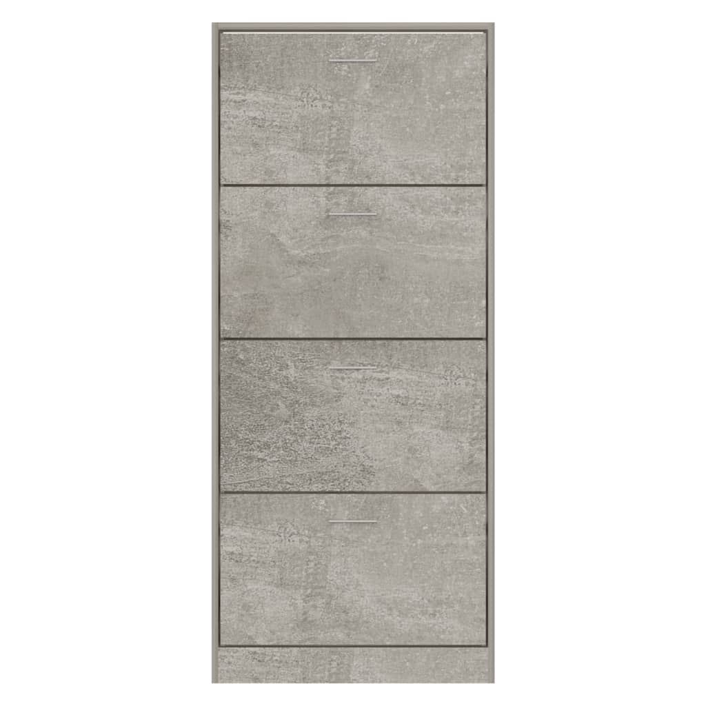 Scarpiera Grigio Cemento 63x24x147 cm in Legno Multistrato 342545