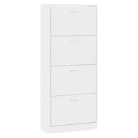 Scarpiera Bianco Lucido 63x24x147 cm in Legno Multistrato 342546