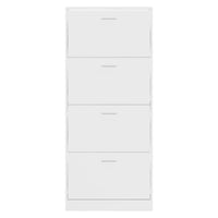 Scarpiera Bianco Lucido 63x24x147 cm in Legno Multistrato 342546