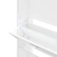 Scarpiera Bianco Lucido 63x24x147 cm in Legno Multistrato 342546
