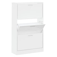 Scarpiera scarpiera mobile contenitore ingresso corridoio soggiorno lucido 63 x 24 x 103 cm legno ingegnerizzato bianco 02_0021310