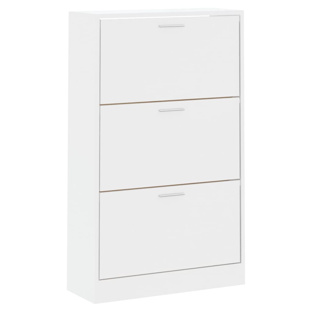 Scarpiera scarpiera mobile contenitore ingresso corridoio soggiorno lucido 63 x 24 x 103 cm legno ingegnerizzato bianco 02_0021310
