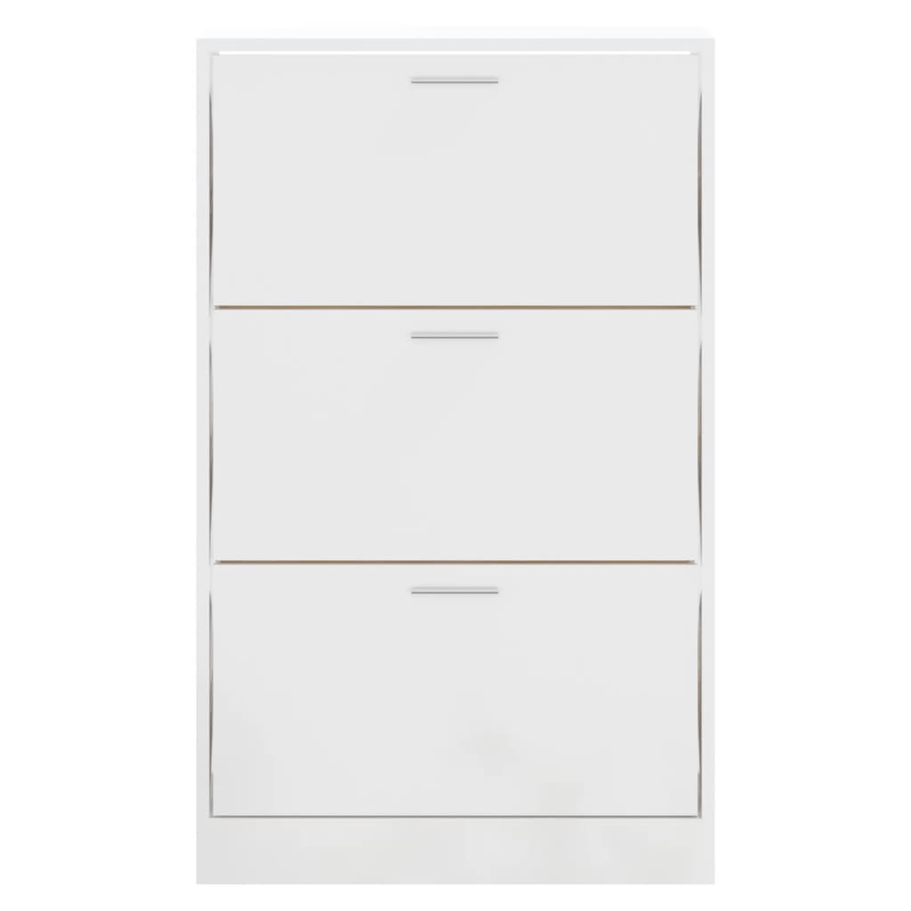 Scarpiera scarpiera mobile contenitore ingresso corridoio soggiorno lucido 63 x 24 x 103 cm legno ingegnerizzato bianco 02_0021310
