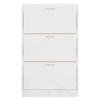 Scarpiera scarpiera mobile contenitore ingresso corridoio soggiorno lucido 63 x 24 x 103 cm legno ingegnerizzato bianco 02_0021310