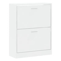 Scarpiera Bianco Lucido 63x24x81 cm in Legno Multistrato 342560