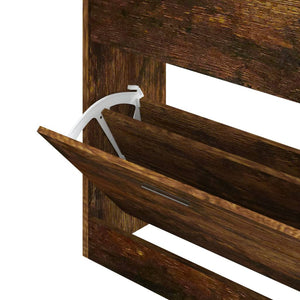 Scarpiera Rovere Fumo 63x24x81 cm in Legno Multistrato 342561