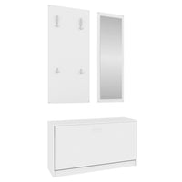 Set Scarpiere 3 in 1 Bianco in Legno Multistrato