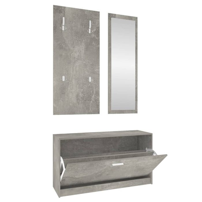 Set Scarpiere 3 in 1 Grigio cemento in Legno Multistrato 342573