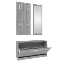 Set Scarpiere 3 in 1 grigio sonoma in Legno Multistrato 342575