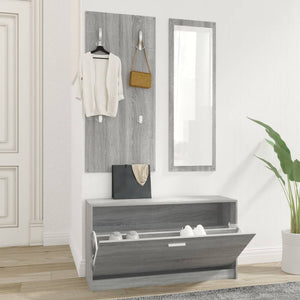 Set Scarpiere 3 in 1 grigio sonoma in Legno Multistrato 342575
