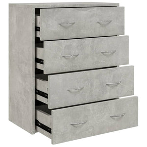 Credenza con 4 Cassetti 60x30,5x71 cm Grigio cemento 342578