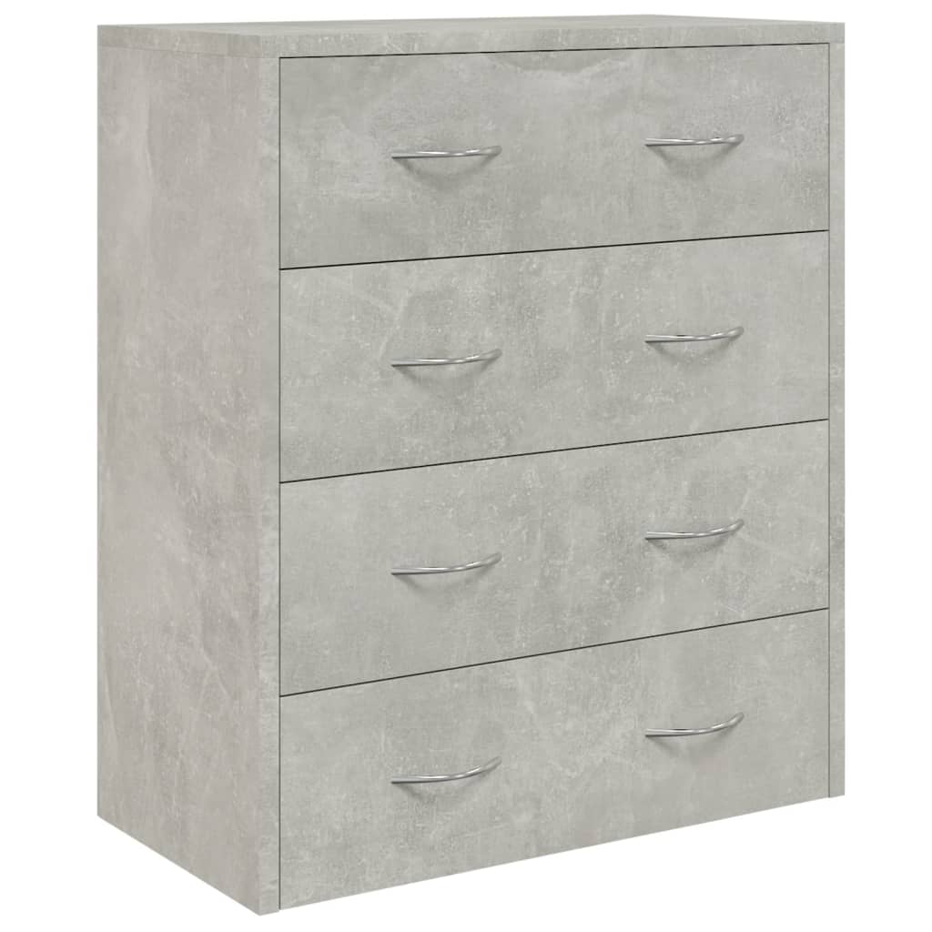 Credenza con 4 Cassetti 60x30,5x71 cm Grigio cemento 342578