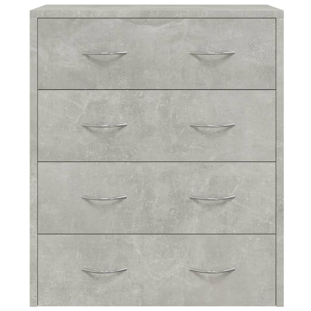 Credenza con 4 Cassetti 60x30,5x71 cm Grigio cemento 342578