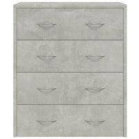 Credenza con 4 Cassetti 60x30,5x71 cm Grigio cemento 342578