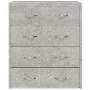 Credenza con 4 Cassetti 60x30,5x71 cm Grigio cemento 342578