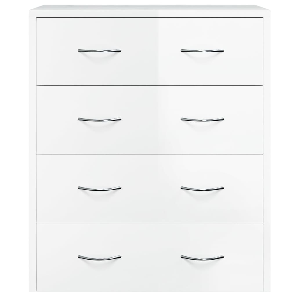 Credenza con 4 Cassetti 60x30,5x71 cm Bianco lucido 342579