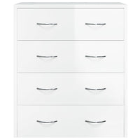 Credenza con 4 Cassetti 60x30,5x71 cm Bianco lucido 342579