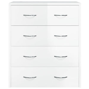 Credenza con 4 Cassetti 60x30,5x71 cm Bianco lucido 342579