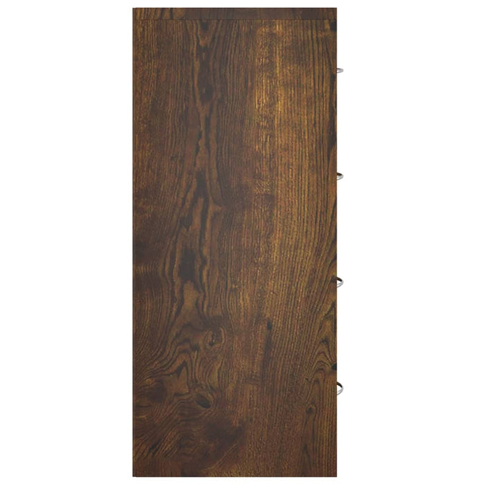 Credenza con 4 Cassetti-Buffet 60x30,5x71 cm Rovere fumo