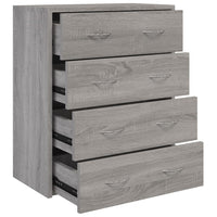 Credenza con 4 Cassetti 60x30,5x71 cm Grigio sonoma 342581