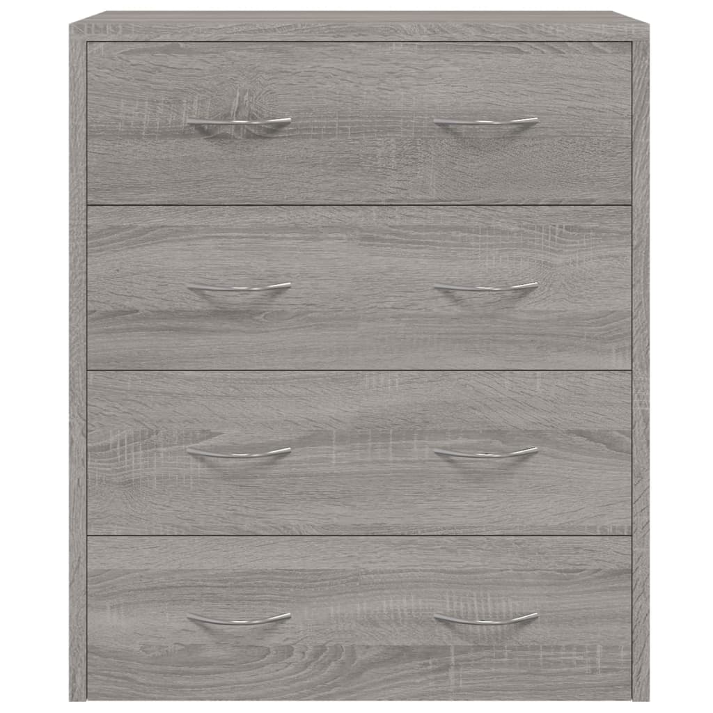 Credenza con 4 Cassetti 60x30,5x71 cm Grigio sonoma 342581