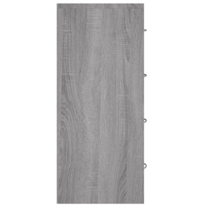 Credenza con 4 Cassetti 60x30,5x71 cm Grigio sonoma 342581