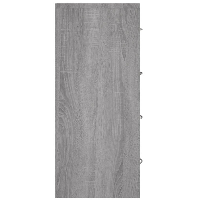 Credenza con 4 Cassetti 60x30,5x71 cm Grigio sonoma 342581