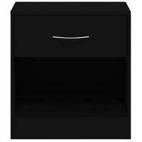 Comodini 2 pz con Cassetto-Set di 2 Tavolino da notte Neri