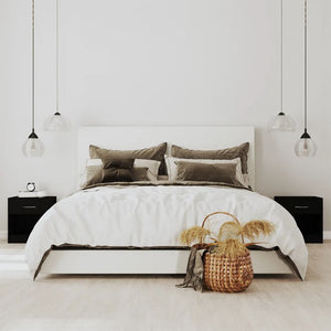 Comodini 2 pz con Cassetto Neri 342583