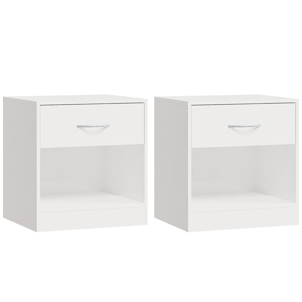 Comodini 2 pz con Cassetto in Bianco Lucido cod mxl 30394
