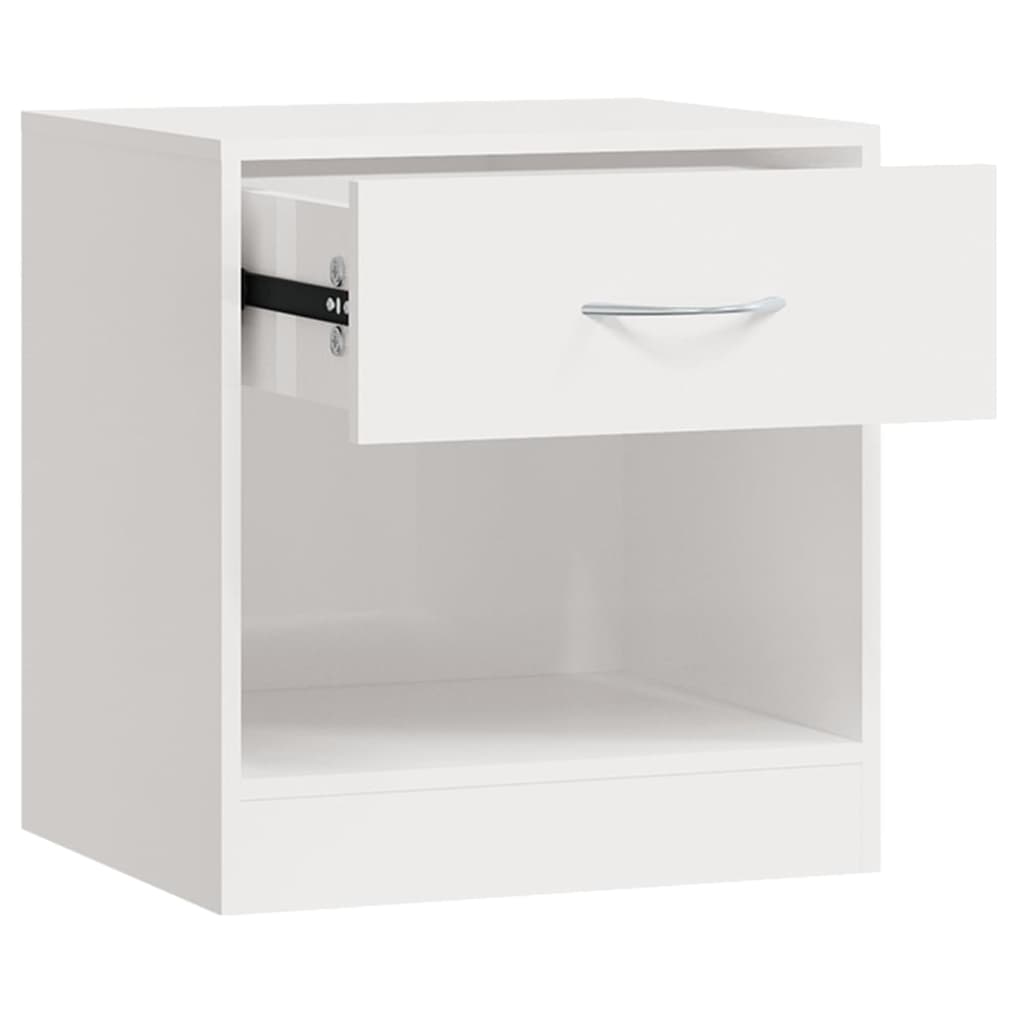 Comodini 2 pz con Cassetto in Bianco Lucido cod mxl 30394