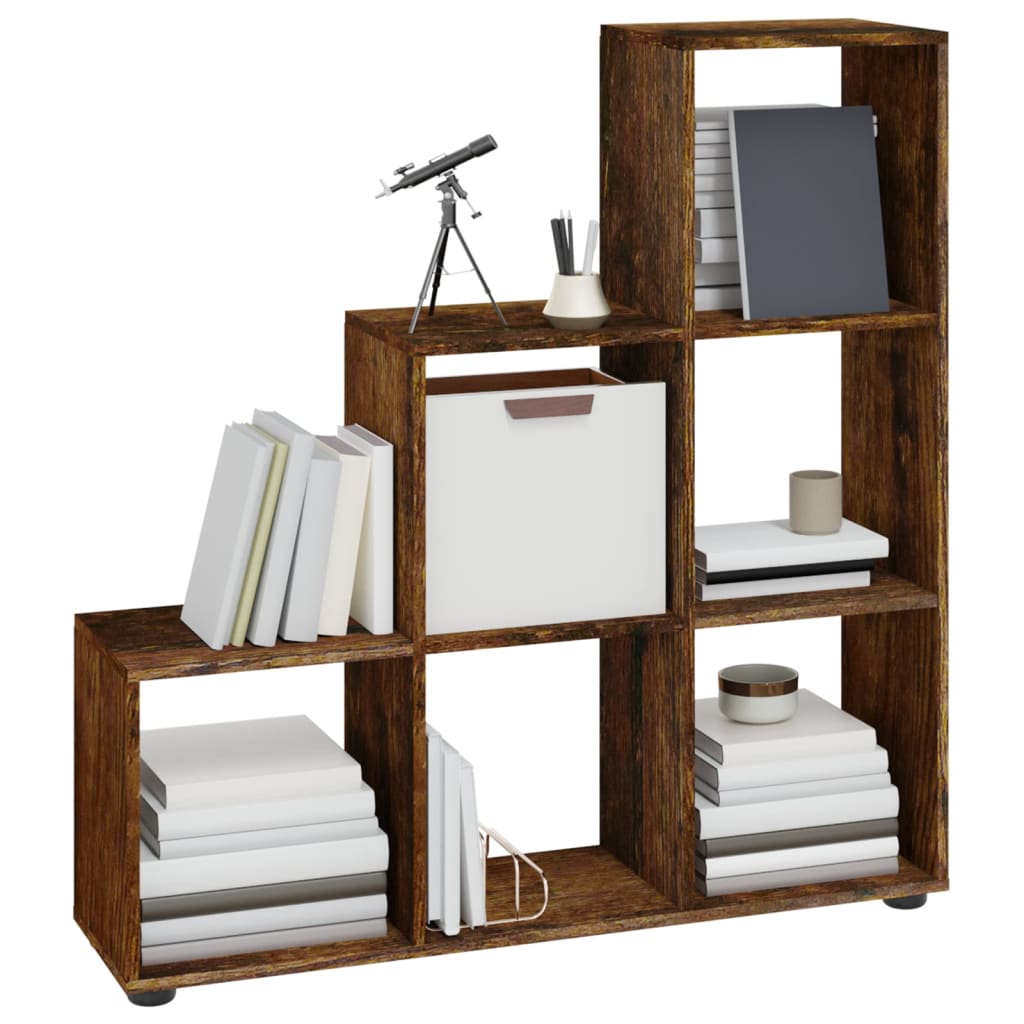 Libreria a Scala Rovere Fumo 107 cm in Legno Multistrato 342606