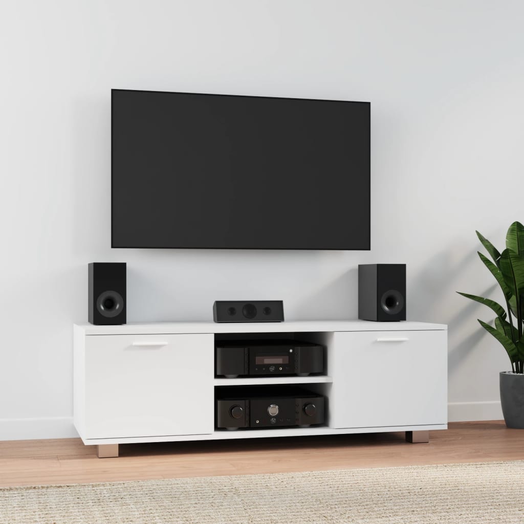 Mobile Porta TV-Mobile per TV-Credenza TV Bianco 120x40,5x35 cm in Legno Multistrato