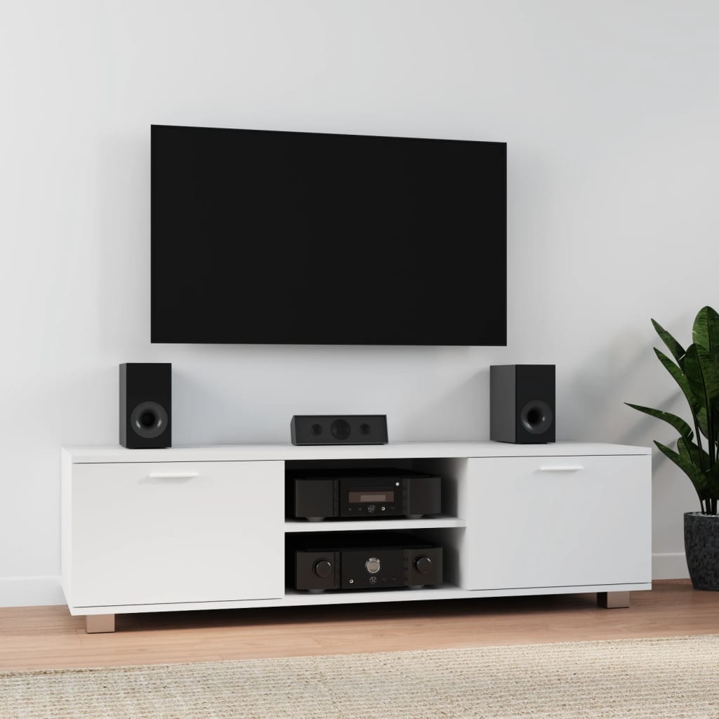 Mobile Porta TV-Mobile per TV-Credenza TV Bianco 140x40,5x35 cm in Legno Multistrato