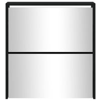 Scarpiera con Specchio a 2 Livelli Nera 63x17x67 cm 342629