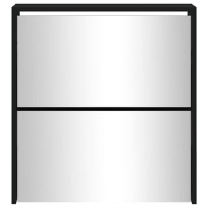 Scarpiera con Specchio a 2 Livelli Nera 63x17x67 cm 342629