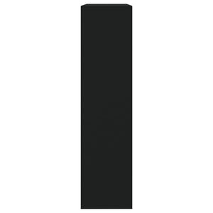 Scarpiera con Specchio a 2 Livelli-Mobile con specchio Nera 63x17x67 cm