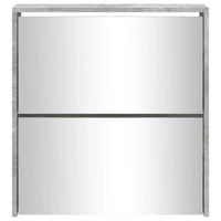 Scarpiera con Specchio a 2 Livelli Grigio cemento 63x17x67 cm 342630