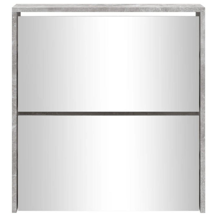 Scarpiera con Specchio a 2 Livelli Grigio cemento 63x17x67 cm 342630